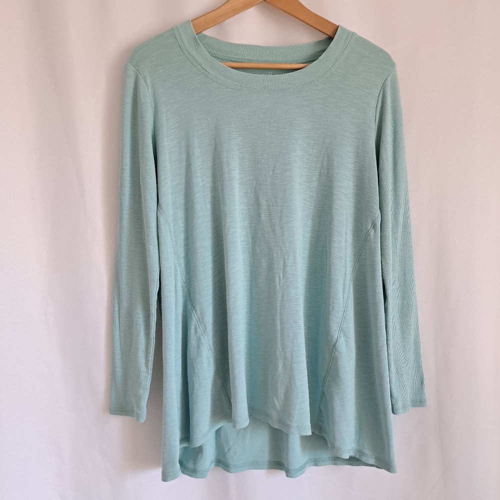 J. Jill Pima Cotton Scoop-neck Elliptical Longsleeve Tunic Top